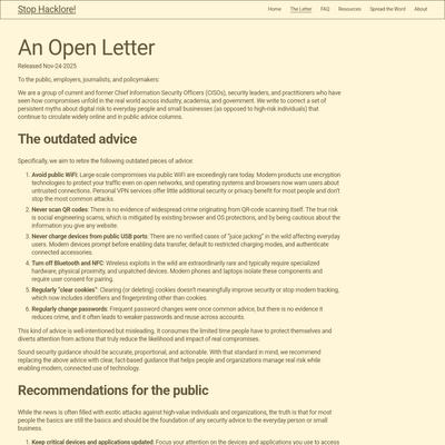An Open Letter