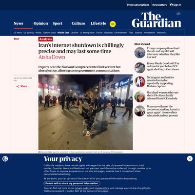 Iran’s internet shutdown is chillingly precise and may last some time