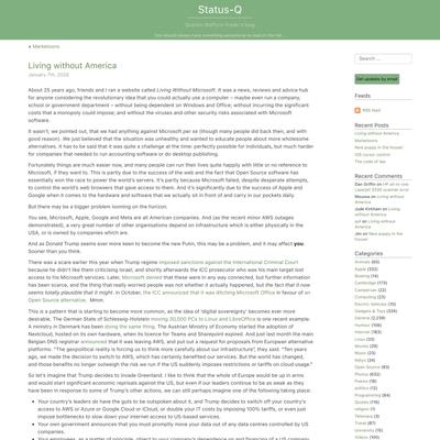 Living without America | Status-Q