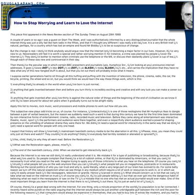 DNA/How to Stop Worrying and Learn to Love the Internet