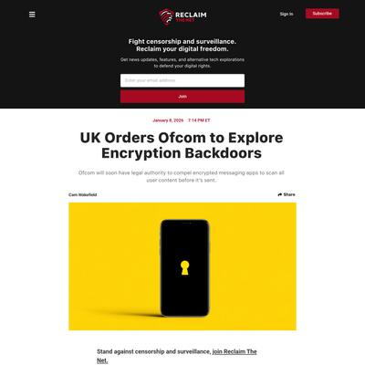 UK Orders Ofcom to Explore Encryption Backdoors