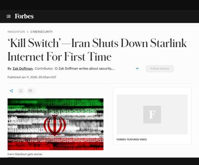 ‘Kill Switch’—Iran Shuts Down Starlink Internet For First Time