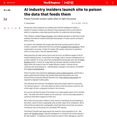 AI insiders seek to poison the data that feeds them