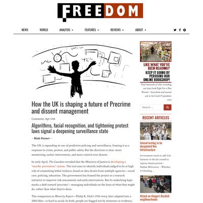 How the UK is shaping a future of Precrime and dissent management - Freedom News
