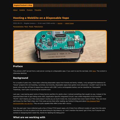 Hosting a WebSite on a Disposable Vape