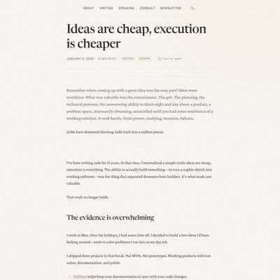 Ideas are cheap, execution is cheaper | Dave Kiss