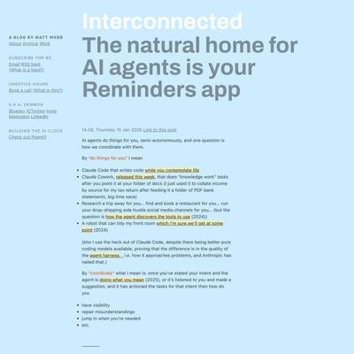 The natural home for AI agents is your Reminders app