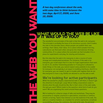 A two day conference about the web