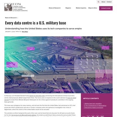 Every data centre is a U.S. military base - CCPA
