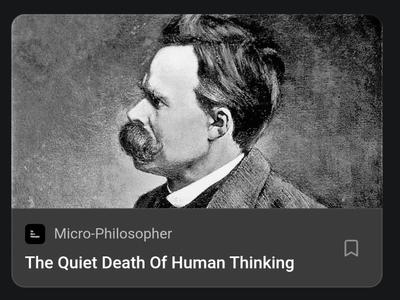 The Quiet Death Of Human Thinking