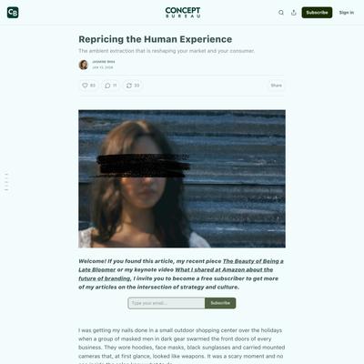 (2) Repricing the Human Experience - by Jasmine Bina