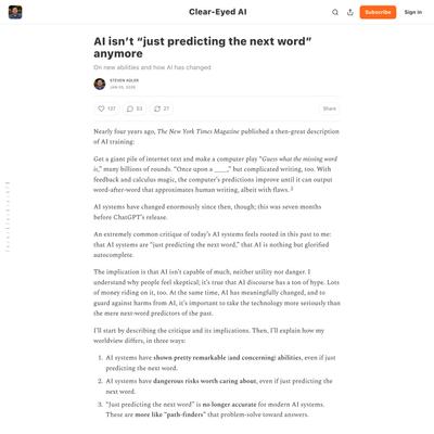 (2) AI isn’t “just predicting the next word” anymore