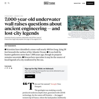 7,000-year-old underwater wall raises questions about ancient engineering — and lost-city legends - Big Think