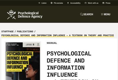 PSYCHOLOGICAL DEFENCE AND INFORMATION INFLUENCE – A TEXTBOOK ON THEORY AND PRACTICE | Psychological defence agency
