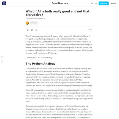 What if AI is both really good and not that disruptive?