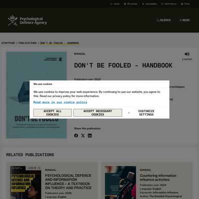 Don't be fooled - Handbook | Psychological defence agency