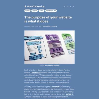 The purpose of your website is what it does