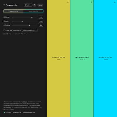 The good colors – Full spectrum – OKLCH