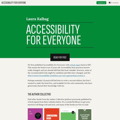Accessibility For Everyone by Laura Kalbag