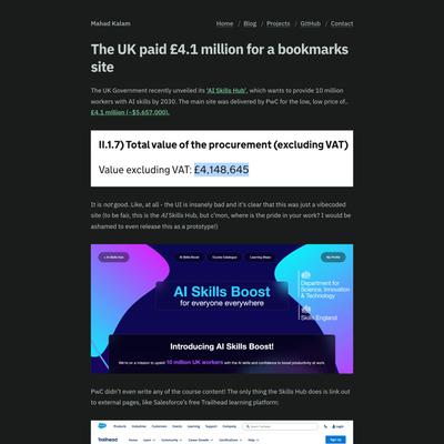 The UK paid £4.1 million for a bookmarks site - Mahad Kalam