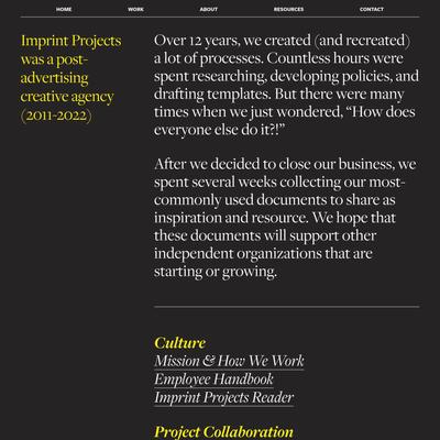 Resources - Imprint Projects