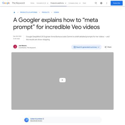 How to meta prompt with Gemini for better Veo videos