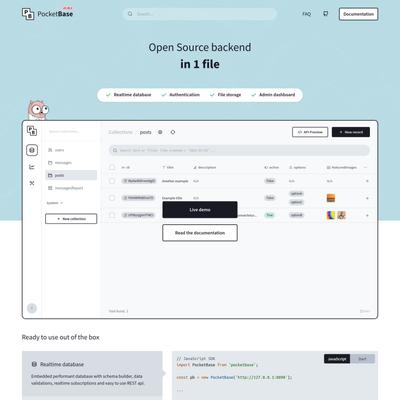 PocketBase - Open Source backend in 1 file