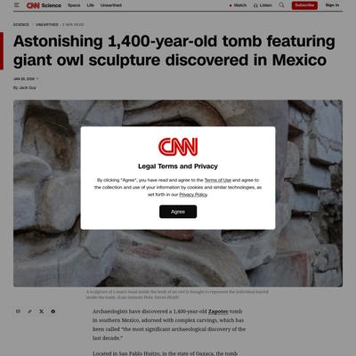 Astonishing 1,400-year-old tomb featuring giant owl sculpture discovered in Mexico | CNN