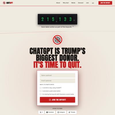 QuitGPT — OpenAI Execs are Trump's Biggest Donors