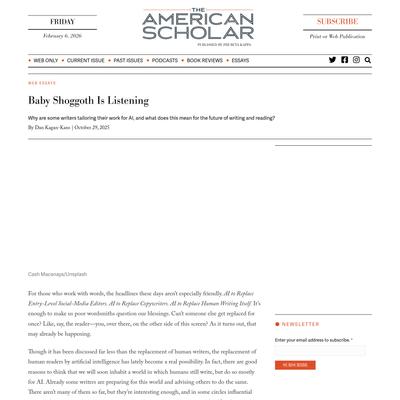 Baby Shoggoth Is Listening - The American Scholar