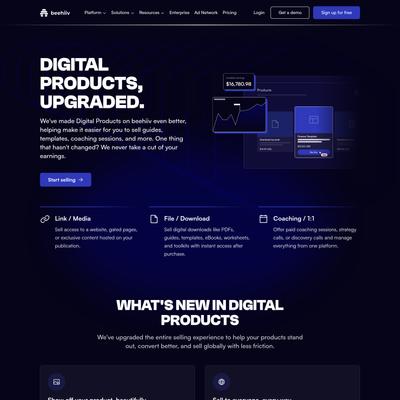 Sell Digital Products Online With 0% Commission - beehiiv