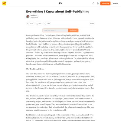 Everything I Know about Self-Publishing - by Kevin Kelly