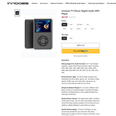 Innioasis Y1 Classic Digital Audio MP3 Player – innioasis - experts of audio and video players
