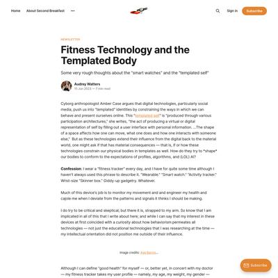 Fitness Technology and the Templated Body
