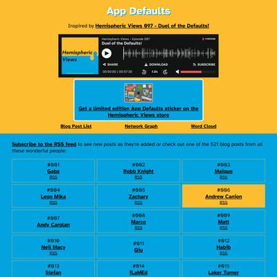 Hemispheric Views - App Defaults
