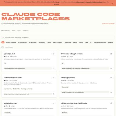 Claude Code Plugin Marketplace | AI Tools & Extensions