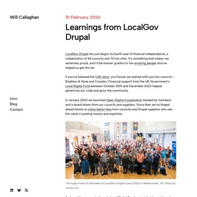 Learnings from LocalGov Drupal - Will Callaghan
