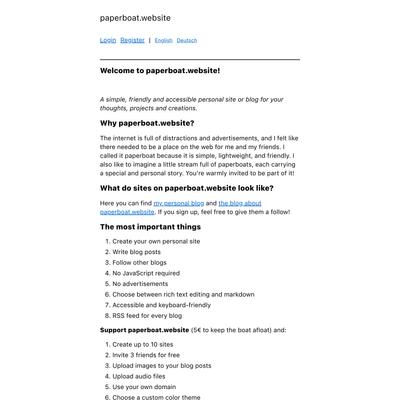 A simple, friendly and accessible personal site for your thoughts
