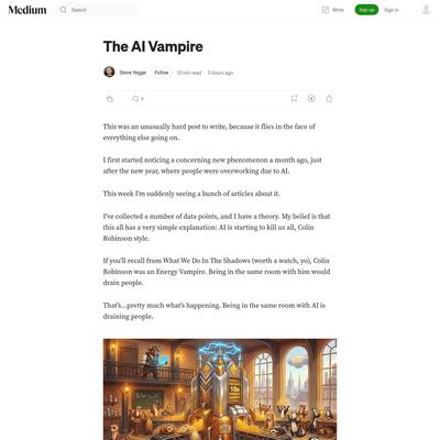 The AI Vampire. This was an unusually hard post to… | by Steve Yegge | Feb, 2026 | Medium