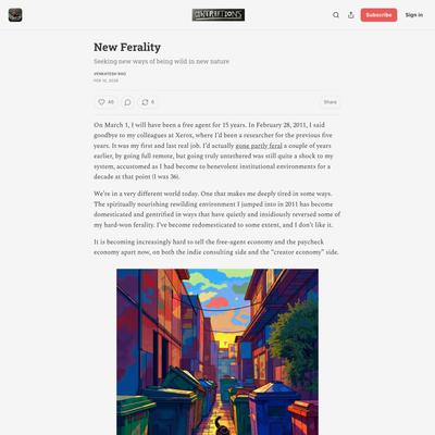 New Ferality - by Venkatesh Rao - Contraptions