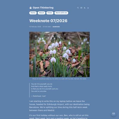 Weeknote 07/2026