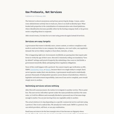 Use Protocols, Not Services