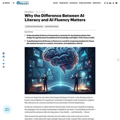 Why the Difference Between AI Literacy and AI Fluency Matters | Getting Smart