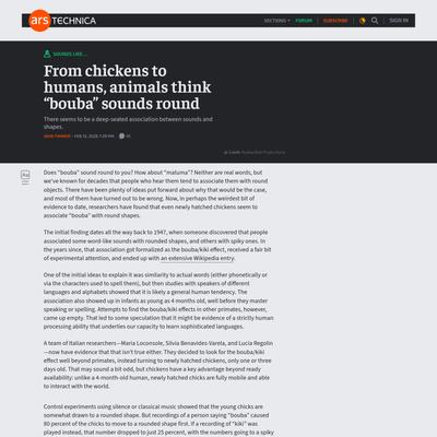 From chickens to humans, animals think "bouba" sounds round - Ars Technica