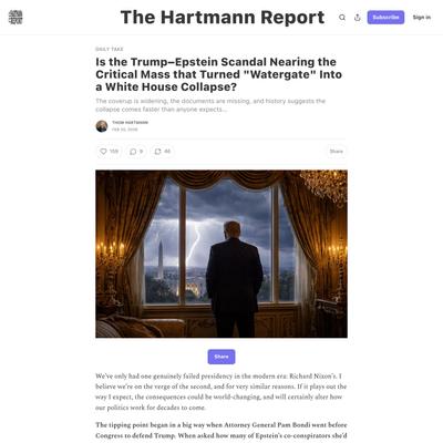 Is the Trump–Epstein Scandal Nearing the Critical Mass that Turned "Watergate" Into a White House Collapse?