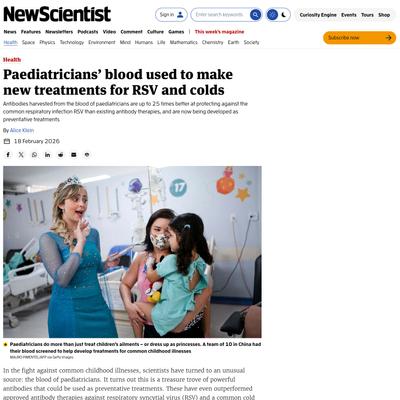 Paediatricians’ blood used to make new treatments for RSV and colds