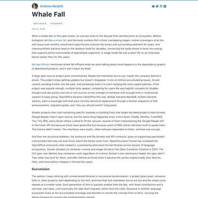 Whale Fall | Andrew Nesbitt