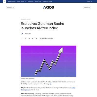 AI-free stock index is introduced by Goldman Sachs
