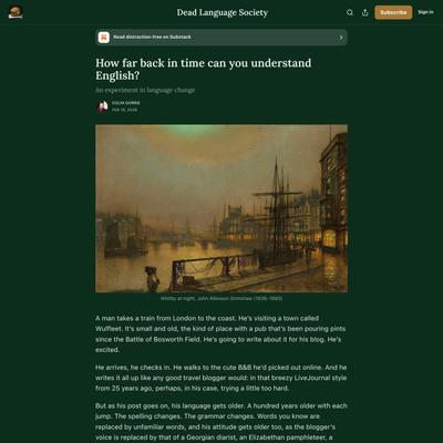 How far back in time can you understand English?