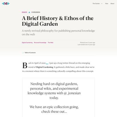 A Brief History & Ethos of the Digital Garden
